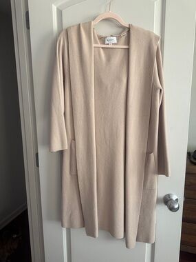 Korye Women's Cream Open-Front Long Cardigan Sweater